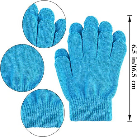 2026 New Fashion Winter Warm Custom Embroidery Logo Solid Color Blue Adult Unisex Jacquard Acrylic Knitted Gloves