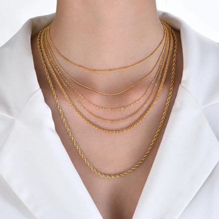 HOVANCI Waterproof Jewelry Custom Stainless Steel Rope 18k Gold Plated Most Selling Necklace for Women Men