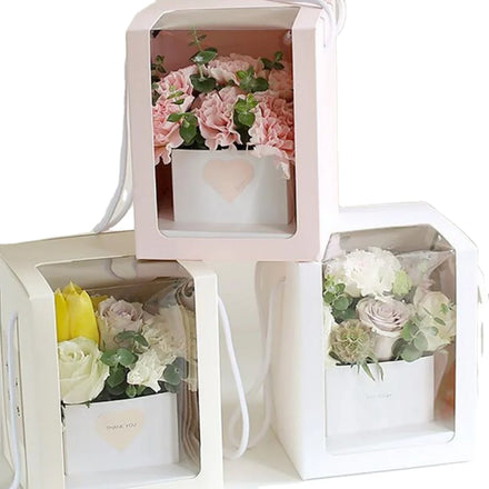 Wholesale Creative Transparent Folding Flower Box Portable Flower Boxes Packaging
