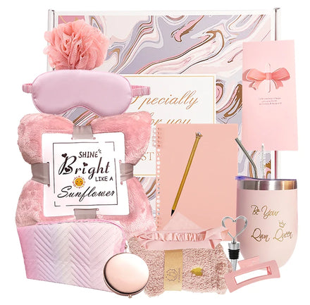 2024 Top Products pink Souvenirs Gift for Wedding with Blanket Cosmetic Bag Sleep Eye Mask Custom logo Items Get Well Soon Gifts