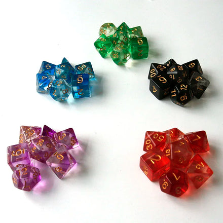 Wholesale TTRPG Polyhedral Acrylic Dice Collection Translucent Blue Resin with 16mm & 20mm Sizes for Games and D&D