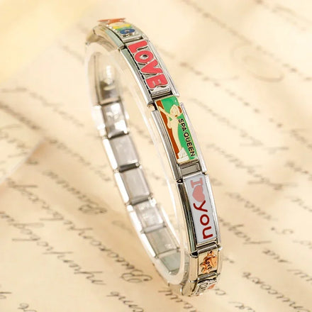 Hapiship Love Family Music Charm Italian Links Bracelet Making DIY Jewelry DJ765