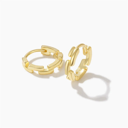 Fashion Minimalist Jewelry 925 Sterling Silver Earrings Geometric Irregular Gold Plated Hoop Earrings for Women