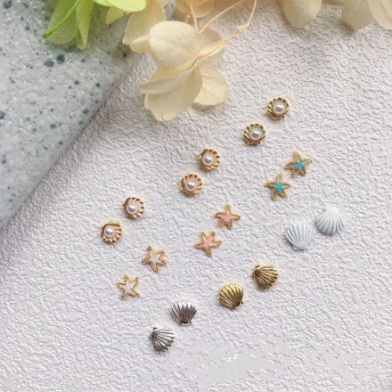 New Design Starfish Shell Alloy Jewelry Pearl Beach Wind Ocean Nail DIY Nail Decoration Summer Ocean Nail Supplies Charms