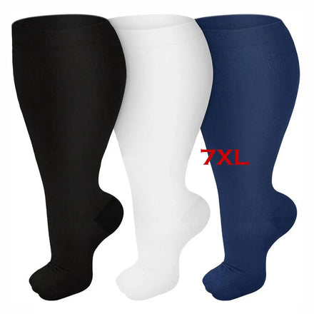 Customized Logo Workout Knee High 7XL Plus Size Stockings Women Men Athletic Nurse Extra Large Wide Calf Compression Socks