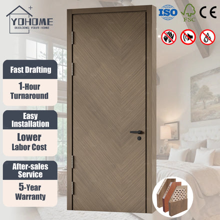China Top Manufacturer Wooden Single Door Designs Modern Wood Door Design Interior Wood Door for Room
