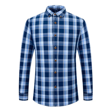New Spring Collection Men's Striped Long Sleeve Formal Shirt 100% Cotton Poplin Anti-Wrinkle Young Style Patchwork Design Button