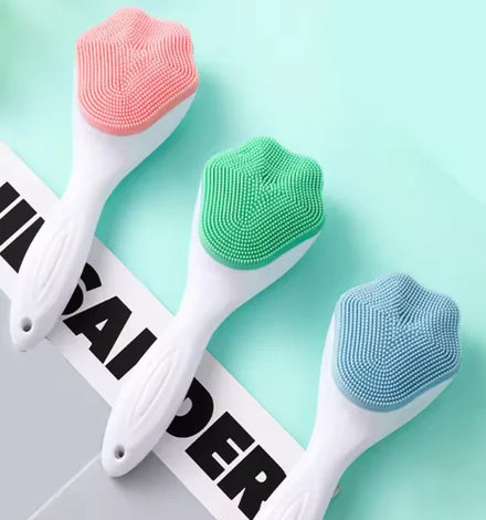 Silicone Recyclable Manual Scrub Brush with Long Handle Soft Hair for Facial Wash and Massage Gemstone Watch Care Cleaning Brush