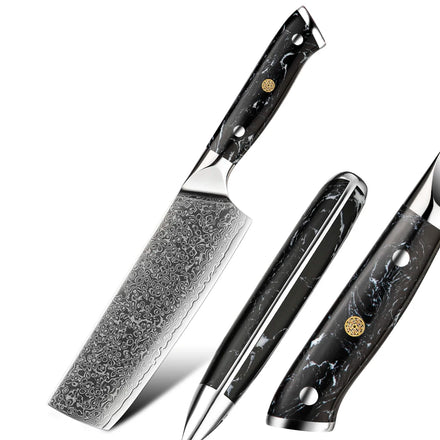 Professional High-Carbon Kitchen Nakiri Knife 67 Layers Damascus Japanese Unparalleled Razor Sharpness