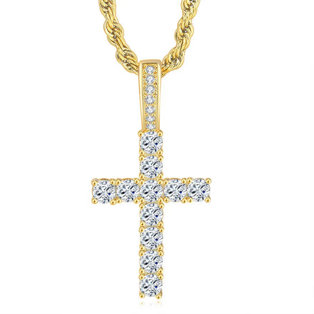 High Quality Cross Necklace for Men Women Hip Pop Iced Out Pendant Zircon Gold Color Neck Chain Steampunk Accessory Men Jewelry
