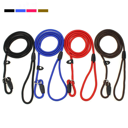 No Pull Dog Training Leash P Chock Slip Lead Strong Mountain Climbing Rope Leash Solid Pattern Rivet Decoration