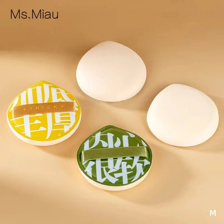 Eco Friendly Yellow Thick Round Triangle Pattern Loose Powder Sponge Makeup Puff Soft with Handle Washable Private Label