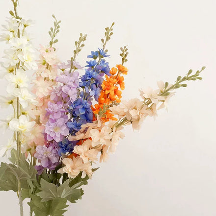 Artificial Delphinium Ajacis Silk Flower Arrangement Hotel Decoration Hyacinth Artificial Flower for Wedding Decoration