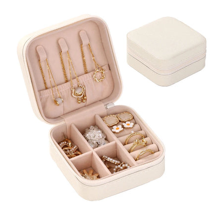 New Arrival Saffiano Leather Jewelry Storage Bag Travelling Jewellery Box