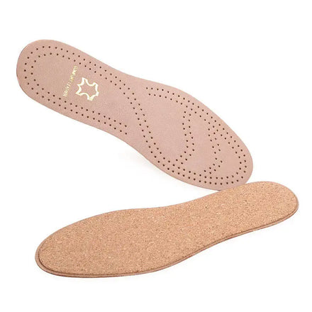 Genuine Leather Comfort Insoles Cork Base Sheepskin Deodorant Replacement Inner Soles for Shoes and Boots