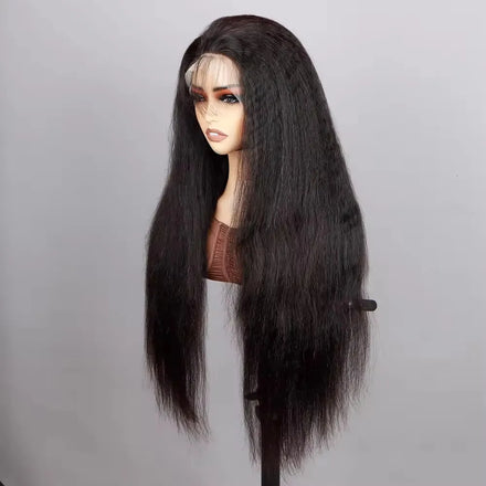 100% Raw Indian Human Hair Kinky Straight Wigs Human Hair Lace Front Natural Hair Wig Lace Frontal Wigs