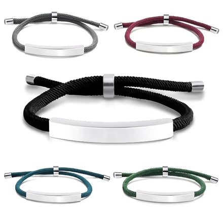 European and American Wind Inspired Adjustable Slap Bracelet Long Curved Wax Rope Woven Sublimation Fashion Bangle Jewelry