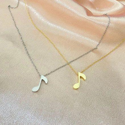 Dainty Mini 18K Gold Plated Musical Sign Necklace Women 2026 Minimalist Stainless Steel Music Notes Pendant Necklace for Girls