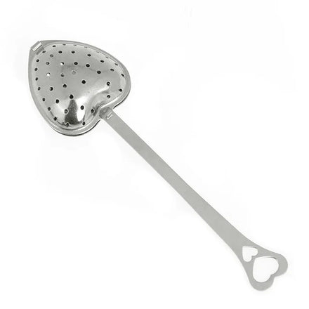 Heart Shaped Stainless Steel Tea Infuser with Long Handle Silver Utensils for Loose Leaf Tea Tea Cups Coffee Tools