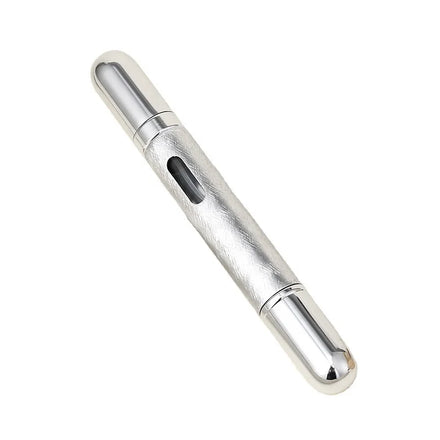 1Pcs 12ml Silver Perfume Metal Bottle Sub-bottling Spray Portable Perfume Bottle Spray and Roll Ball Dual Use Bottle