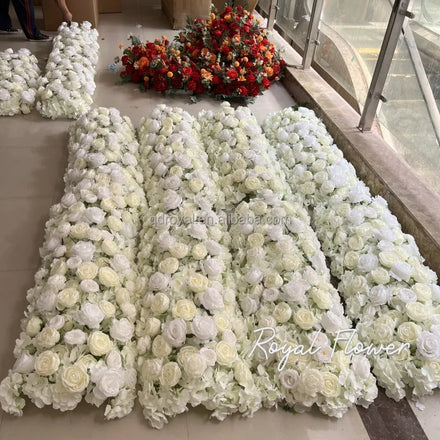 Factory Wholesale Table Centerpiece Flowers Runner Floral Artificial Flower Table Row Wedding Decoration Arch for Wedding Party