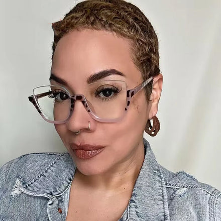 82052 Fashion Sexy Cat Eye Glasses Frame Women Luxury Half Frame Anti Blue Light Optical Lenses Eyeglasses Ladies Optical