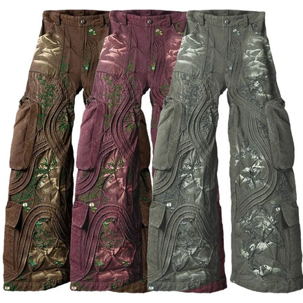 AeeDenim Custom Men's Y2K Wide Leg Stonewashed Denim Jeans with Letter Print Embroidery Wholesale