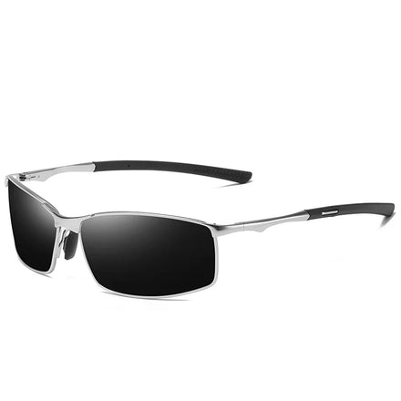 Unisex Fashion Alloy Rectangle Photochromic Sunglasses Tac Lenses Polarized Night Vision Goggles for Men's Driving