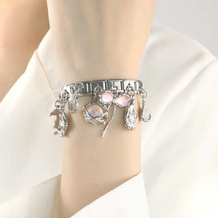 Hapiship Original Daisy Bowknot Planet Butterfly Moon CZ Italian Charm Fit 9mm Bracelet Stainless Steel Jewelry Making DJ800