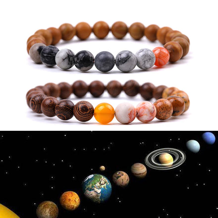 2024 Wholesale Ladies Men's New Trendy Star Universe Wenge Healing Crystal Beaded Bracelet Natural Stone Stretch for Christians