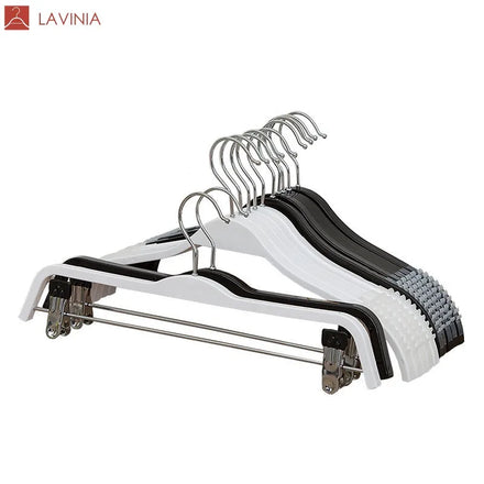 Lavinia Wholesale Black Hanger New Plastic Non-slip Adult Children Splint Clothes Plastic Hanger White Hanger