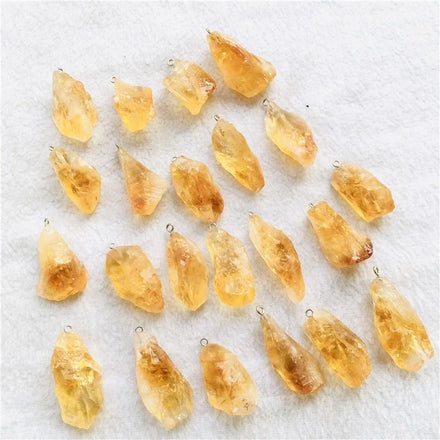 Wholesale Natural Healing Crystal Pendants Rough Citrine Pendant Jewelry Gemstone Gifts for Decoration