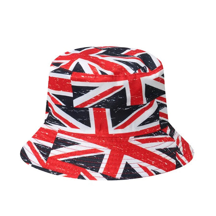 2024 Hot Sell Custom Printed British the Union Jack Unisex Foldable Bucket Summer Sun Protection Hat