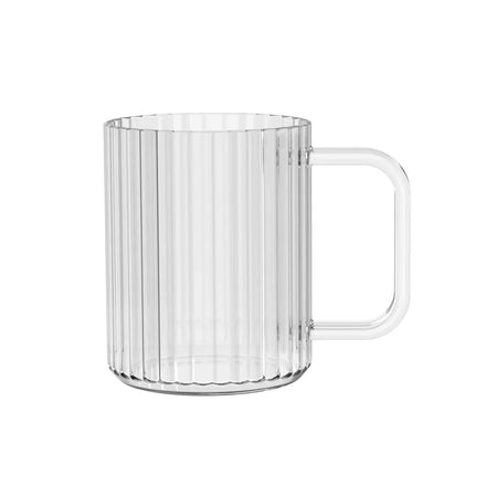 Ribbed Fluted Clear Drinking Glass Coffee Mugs Vertical Stripes Latte GlassesGlass Cappuccino MugsRibbed Mugs