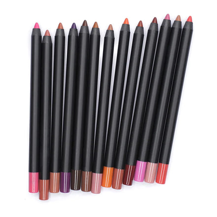 Private Label Highly Pigmented Creamy Lipliner Pencil Vegan Brown Pink Red Nude Matte Waterproof Lip Liner