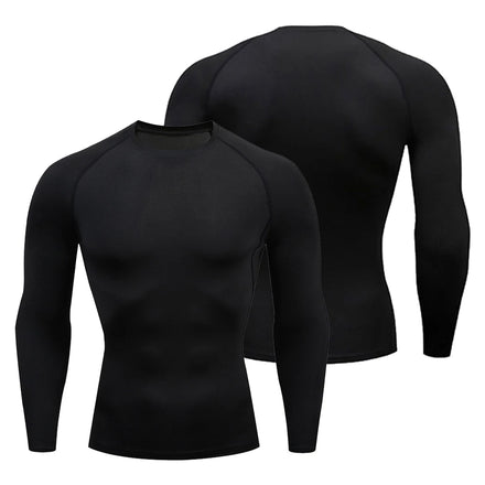 Custom Logo Men Base Layer 90% Polyester 10% Spandex Quick Dry Gym Workout Sports Training Wear Long Sleeve Compression T Shirts