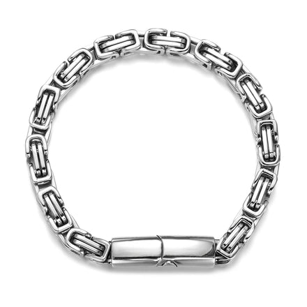 Waterproof Retro Byzantine Chains Stainless Steel Magnetic Clasp King Chain Bracelets for Mens Jewelry Wholesale