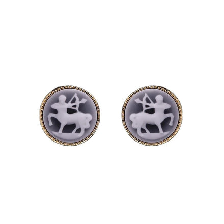 Heizun Factory Customized Shape Sutb Earrings 4MM Square round Triangle Cross Heart Minimalist Ear Silver Gold Color Gold Plated