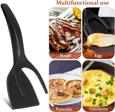 2 in 1 Grip and Flip Spatula Tongs Egg Flipper Tong Pancake Fish French Toast Omelet Making Egg Flipper Spatula