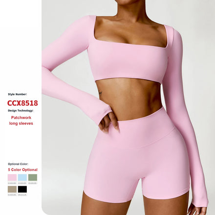 Gym Workout Tight Long Sleeve Breathable Yoga Clothes Outdoor Running Fitness T Shirt Long Sleeve Sports Top for Women