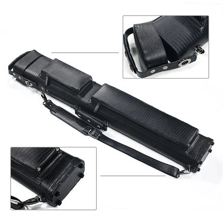 Promotion Sale Modern Fashion Design Durable Leather 3B5S Pool Cue Bag 8 Holes Pool Stick Carry Case