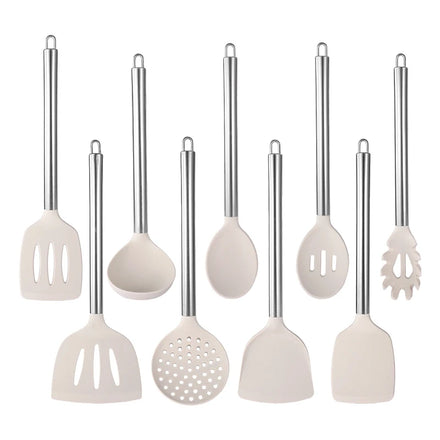 OEM ODM Premium Stainless Steel Handle Silicone Kitchen Utensils Durable Cooking Tools Kitchenware Cocina