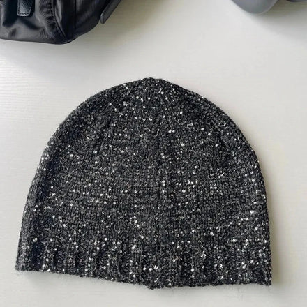 Korean Sequined Knitted Beanie Lady Autumn and Winter Men and Women Y2K Street Fashion Hip-hop Personality Warm Skull Beanie Hat