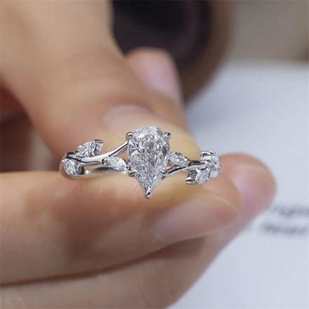 Messi Gems MSR-1469 Beautifully Designed Engagement Wedding Jewelry 18k Gold 1ct D VS1 Lab Grown Diamond Ring