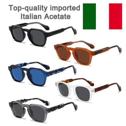 CONCHEN USA Stock 2026 New Arrival Vintage Custom Logo Italian Acetate Sunglasses Retro Uv400 Polarized Acetate Sun Glasses
