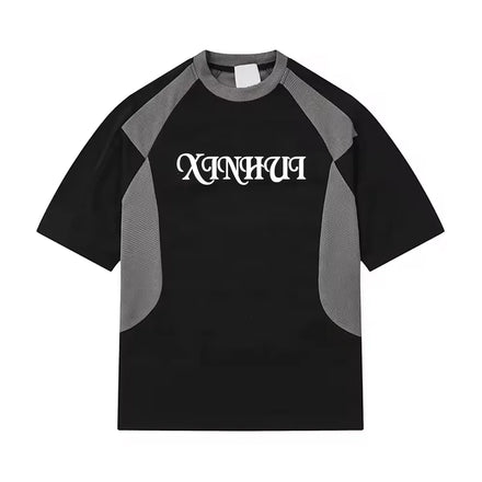 High Street Men's Crew Neck T-Shirt Hip Hop Style Short Sleeved 100%Cotton Breathable Sports Shirt