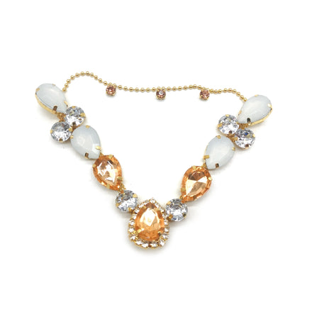 Removable Gold Metal Flip-Flop Decoration V Shaped Rhinestone Ladies Shoes Chain Summer Slipper Sandal Accessories
