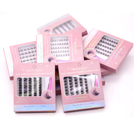 Self Adhesive DIY Lashes Cat Eye Lashes No Glue Needed Private Label Pre-Bond Lashes