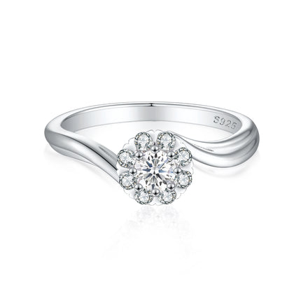 New Arrival Luxury Crystal Female Big Zircon Stone Ring S925 Silver Bridal Wedding Rings for Women Promise Engagement Ring
