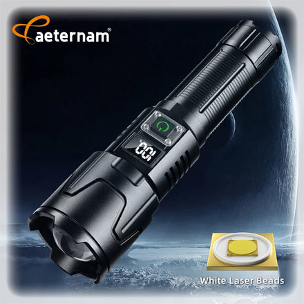 Aeternam 1000m White Laser Long Range Zoomable Aluminum Alloy IP66 Waterproof Rechargeable LED Tactical Lantern 1000+ Lumens